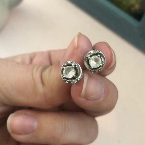 Silver / diamond earrings bought at kay jewelers